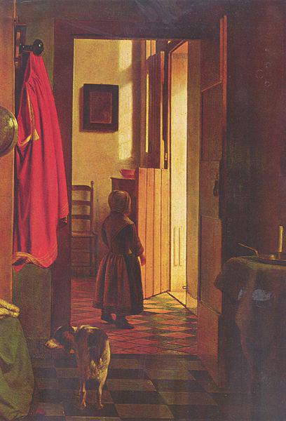 Pieter de Hooch Mutter an der Wiege, Detail oil painting picture